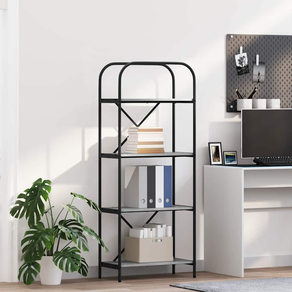 Hyllsystem Grå sonoma 60 x 30 x 146 cm Konstruerat trä