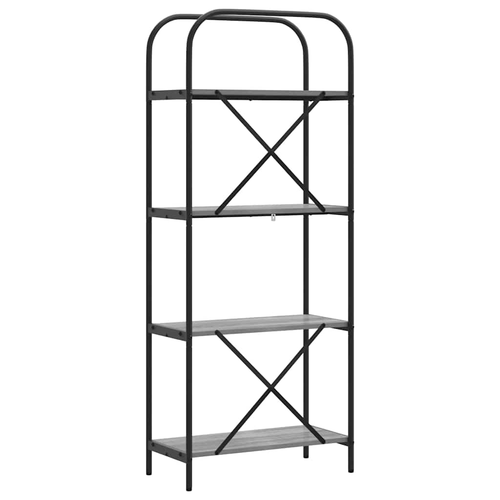 Hyllsystem Grå sonoma 60 x 30 x 146 cm Konstruerat trä