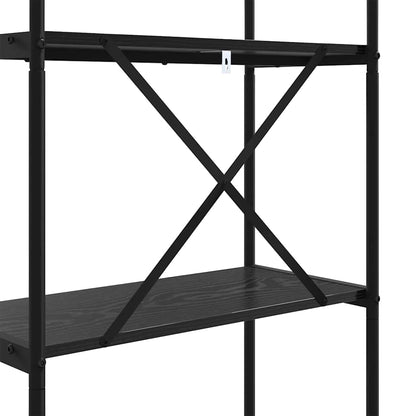 Hyllsystem Svart Ek 80 x 30 x 183 cm Konstruerat trä