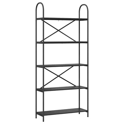 Hyllsystem Svart Ek 80 x 30 x 183 cm Konstruerat trä