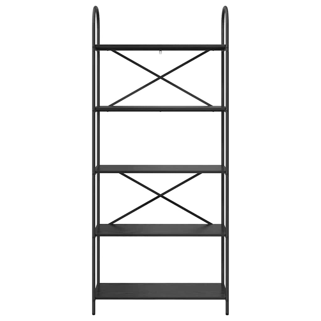 Hyllsystem Svart Ek 80 x 30 x 183 cm Konstruerat trä