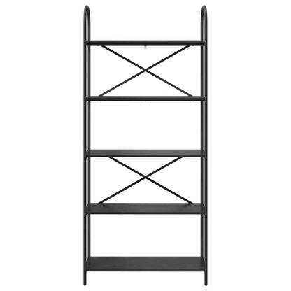 Hyllsystem Svart Ek 80 x 30 x 183 cm Konstruerat trä