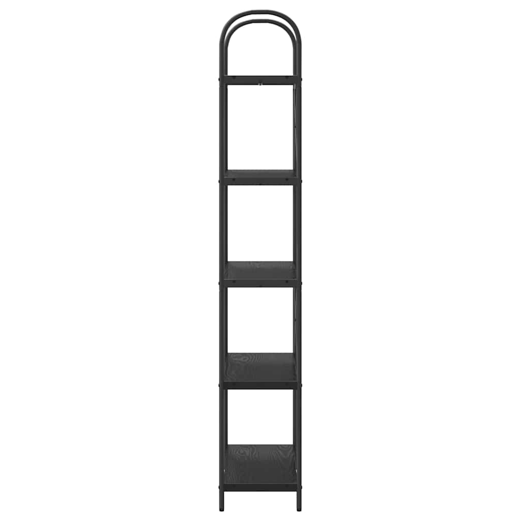 Hyllsystem Svart Ek 80 x 30 x 183 cm Konstruerat trä