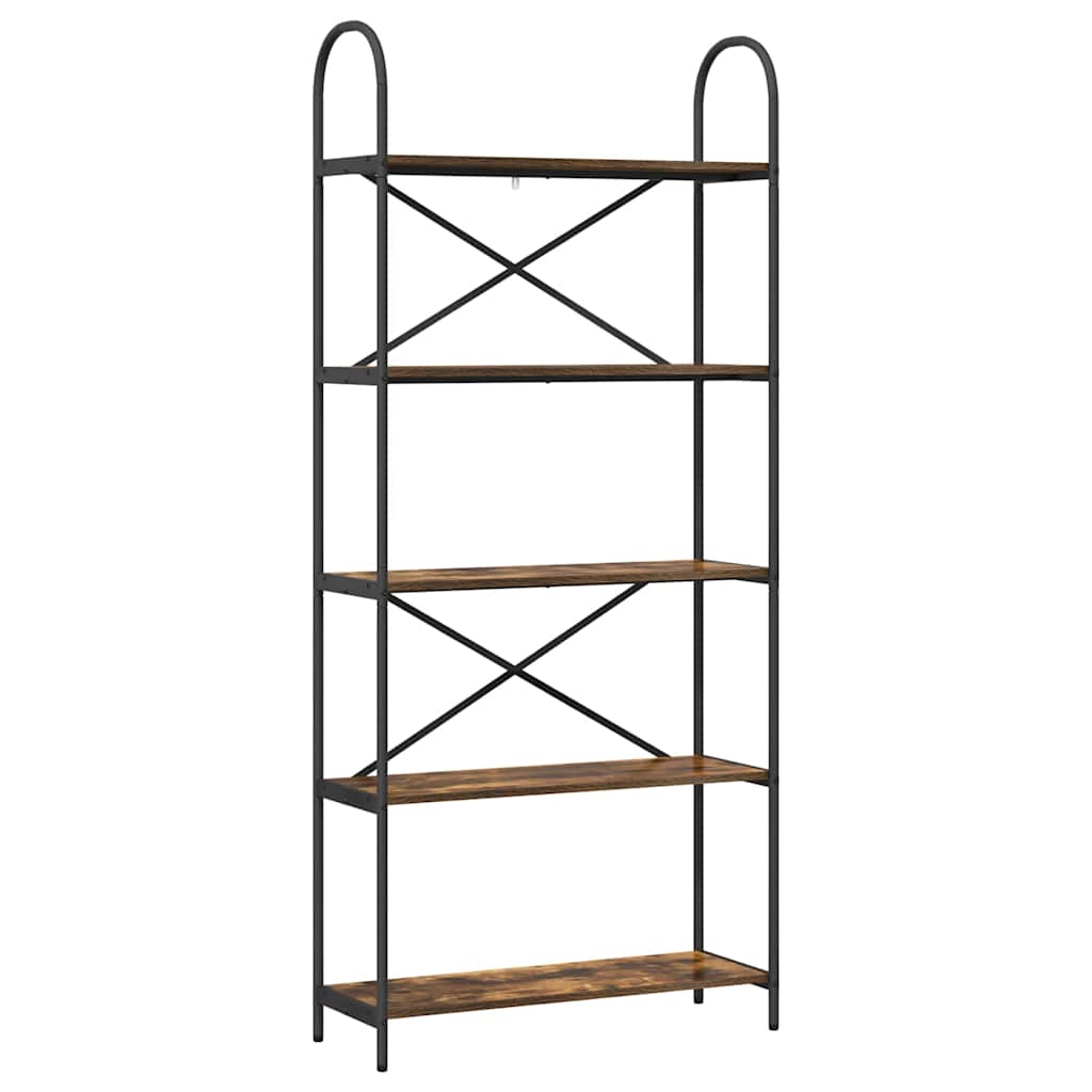 Hyllsystem Rökfärgad ek 80 x 30 x 183 cm Konstruerat trä