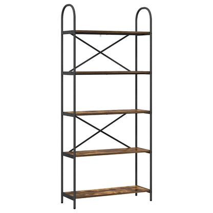 Hyllsystem Rökfärgad ek 80 x 30 x 183 cm Konstruerat trä