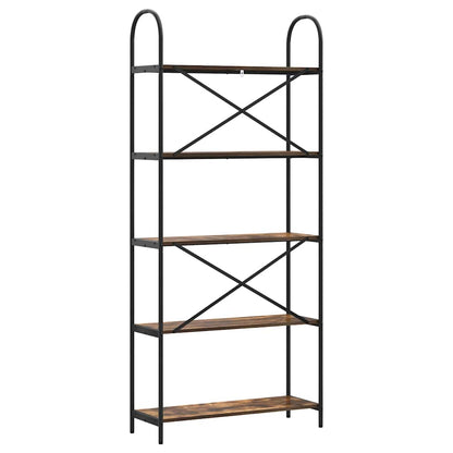 Hyllsystem Rökfärgad ek 80 x 30 x 183 cm Konstruerat trä