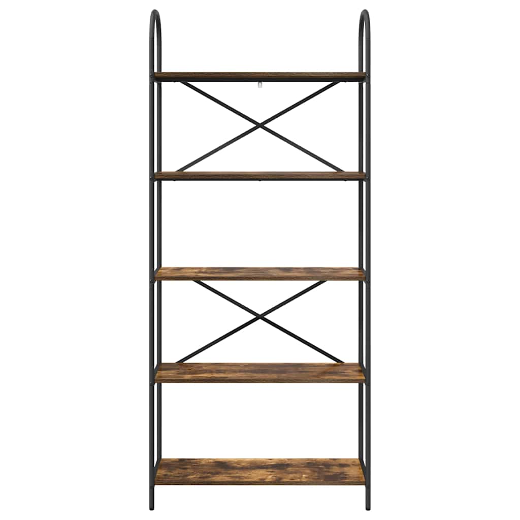 Hyllsystem Rökfärgad ek 80 x 30 x 183 cm Konstruerat trä