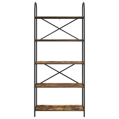 Hyllsystem Rökfärgad ek 80 x 30 x 183 cm Konstruerat trä