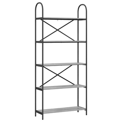 Hyllsystem Grå sonoma 80 x 30 x 183 cm Konstruerat trä