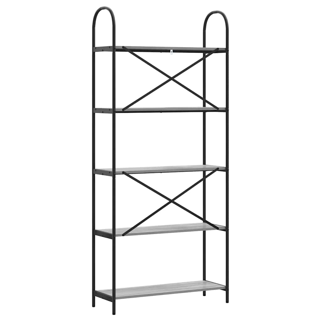 Hyllsystem Grå sonoma 80 x 30 x 183 cm Konstruerat trä