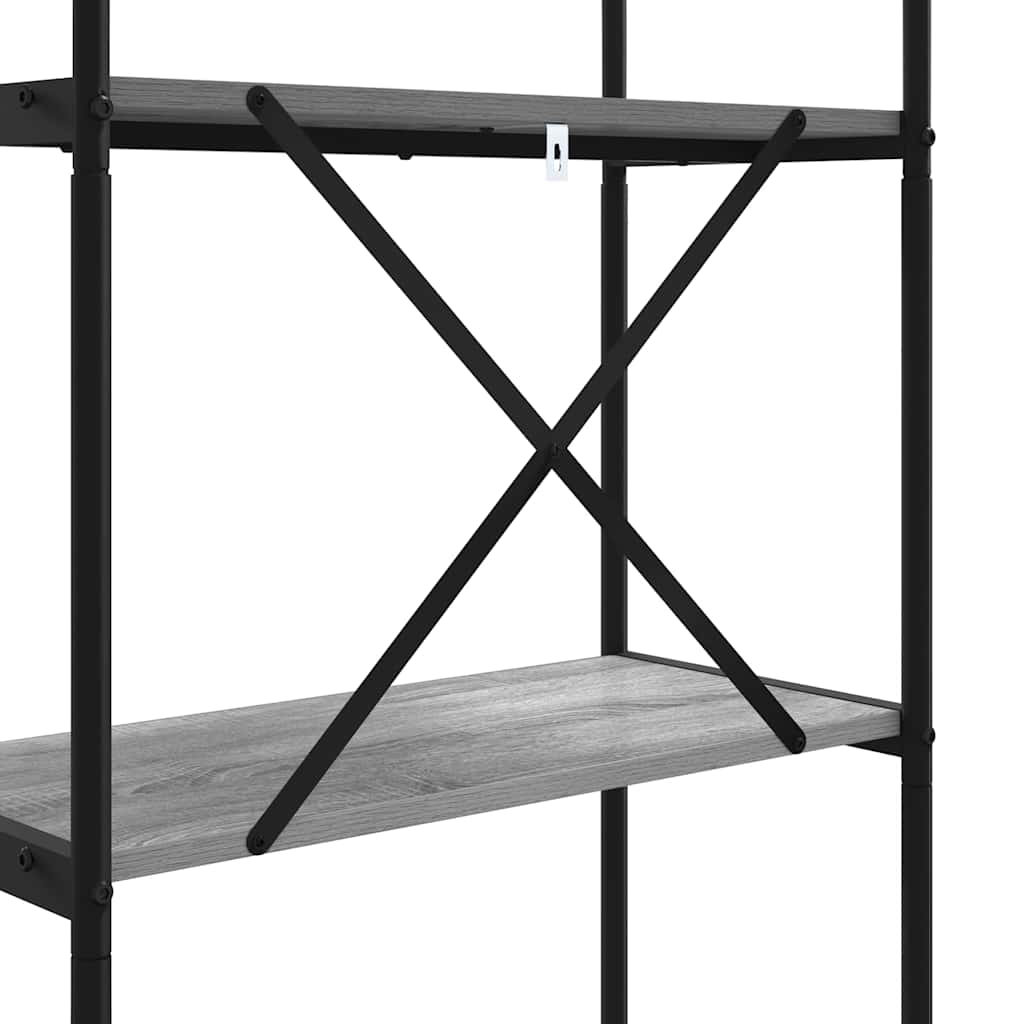 Hyllsystem Grå sonoma 80 x 30 x 146 cm Konstruerat trä