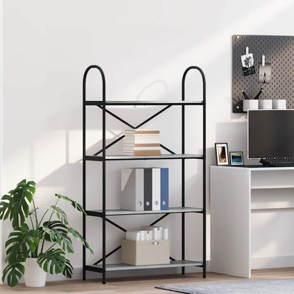 Hyllsystem Grå sonoma 80 x 30 x 146 cm Konstruerat trä