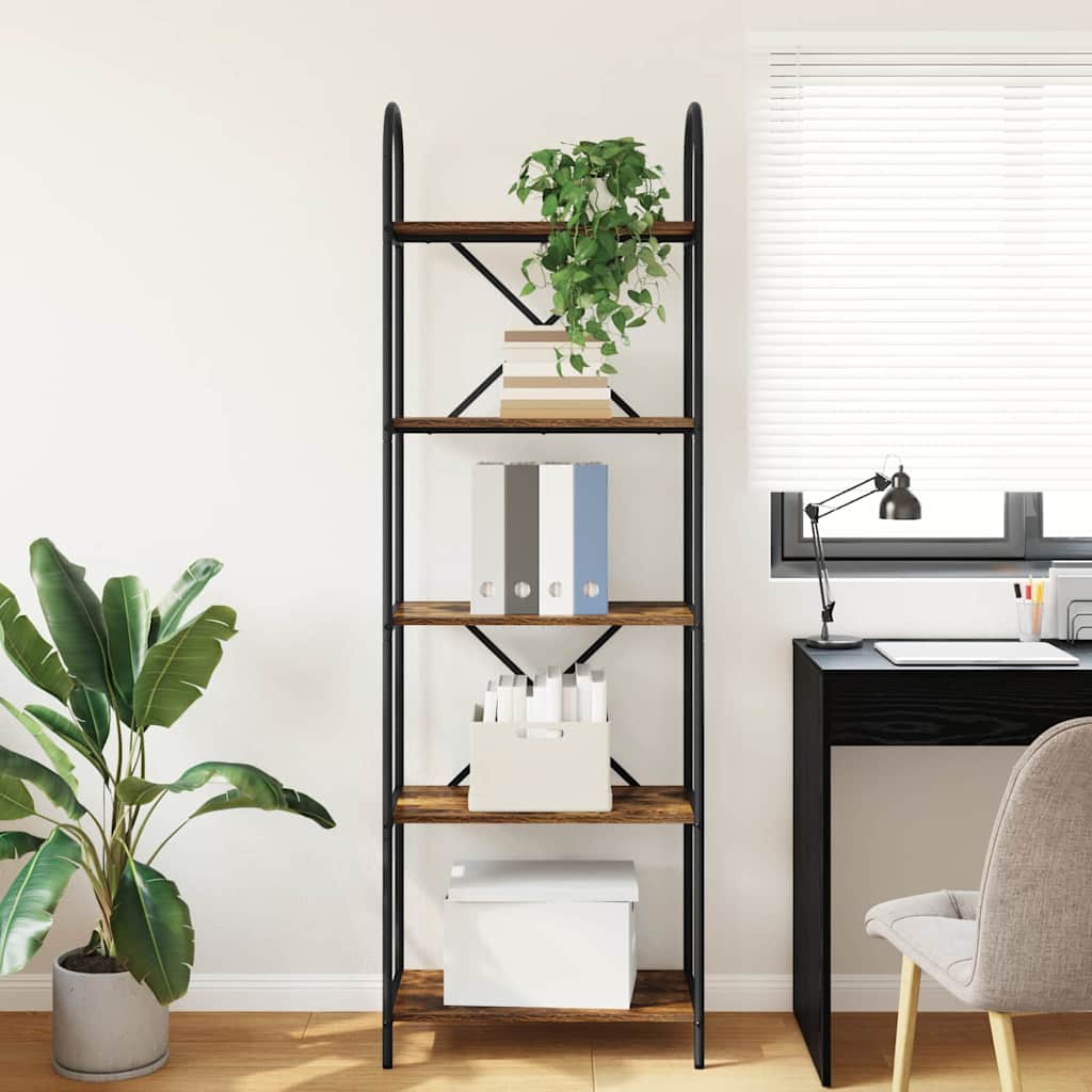 Hyllsystem Rökfärgad ek 60 x 30 x 183 cm Konstruerat trä