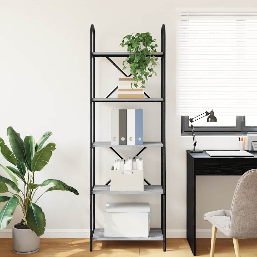 Hyllsystem Grå sonoma 60 x 30 x 183 cm Konstruerat trä