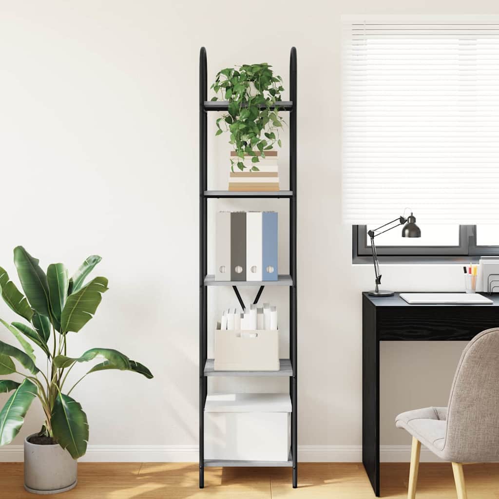 Hyllsystem Grå sonoma 40 x 30 x 183 cm Konstruerat trä