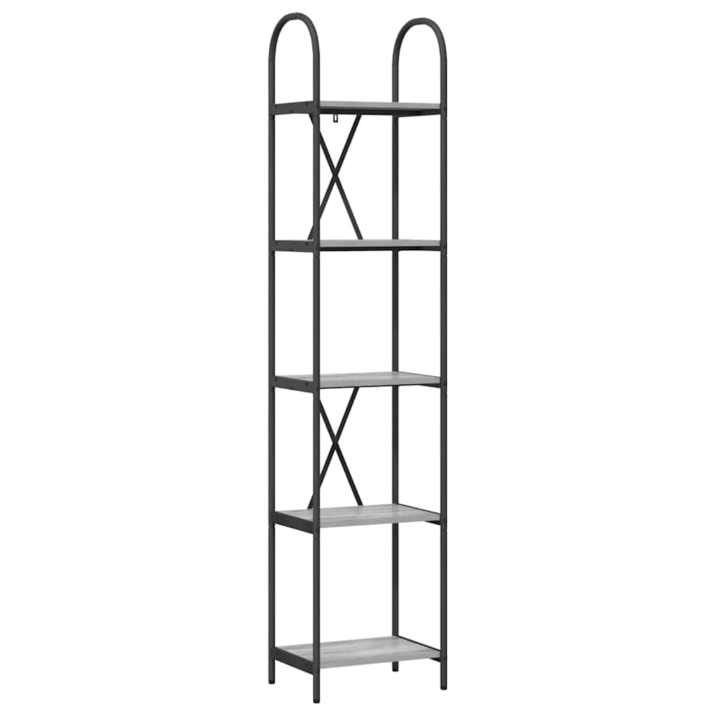 Hyllsystem Grå sonoma 40 x 30 x 183 cm Konstruerat trä