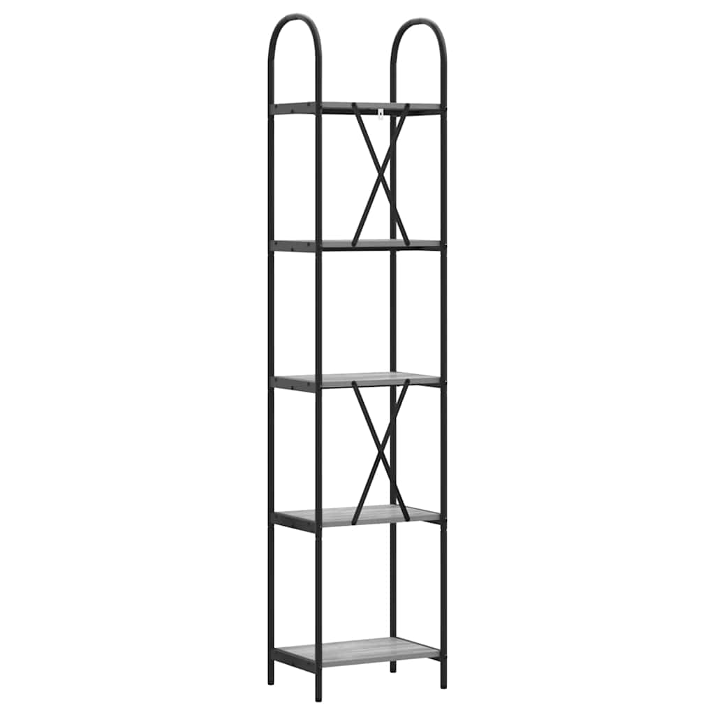 Hyllsystem Grå sonoma 40 x 30 x 183 cm Konstruerat trä