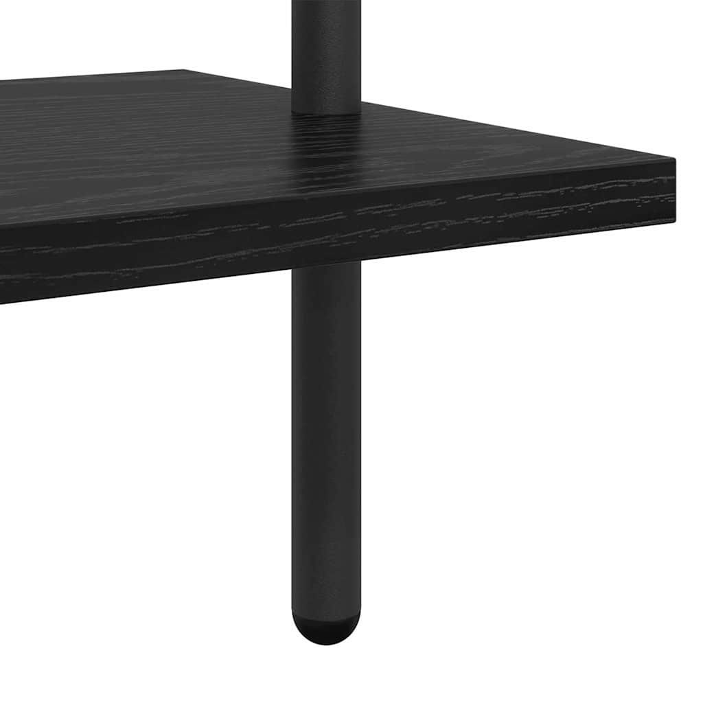 Hyllsystem Svart ek 60 x 24 x 203 cm Konstruerat trä