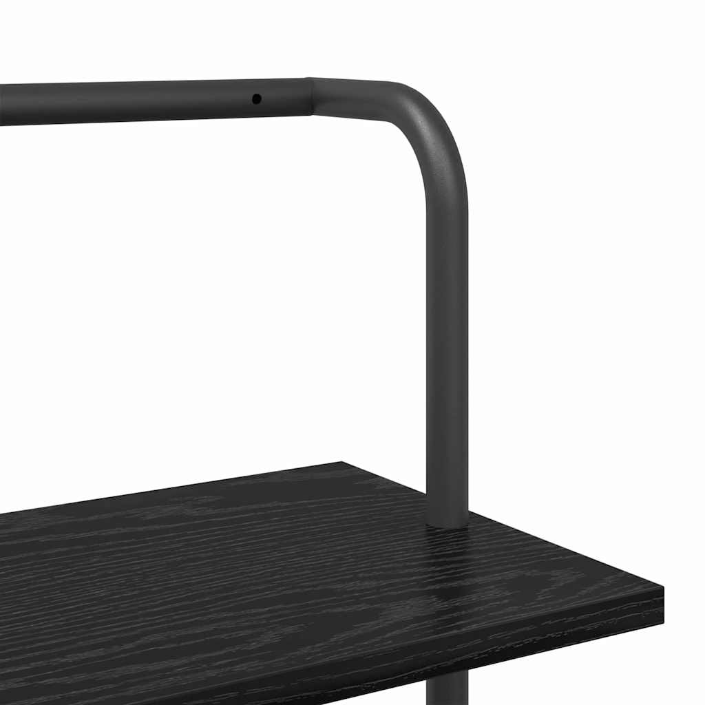 Hyllsystem Svart ek 60 x 24 x 203 cm Konstruerat trä