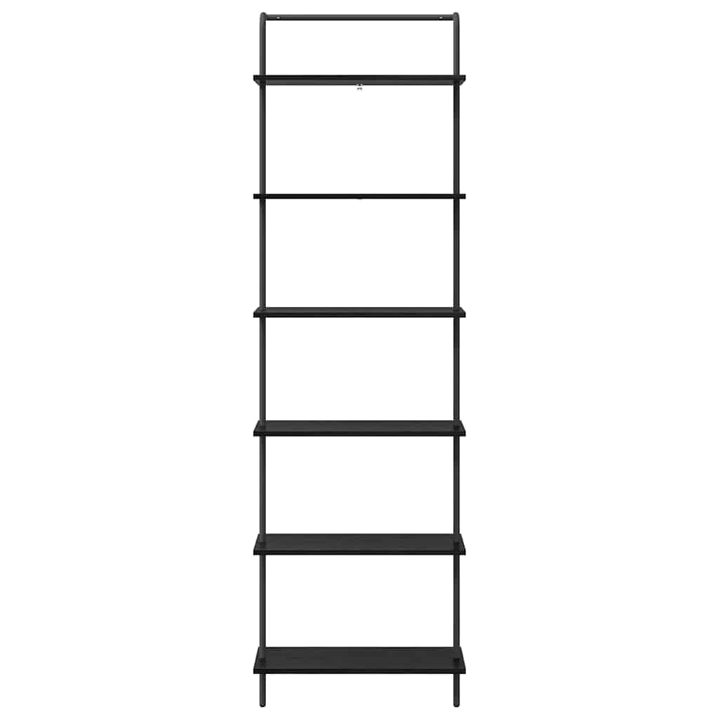 Hyllsystem Svart ek 60 x 24 x 203 cm Konstruerat trä