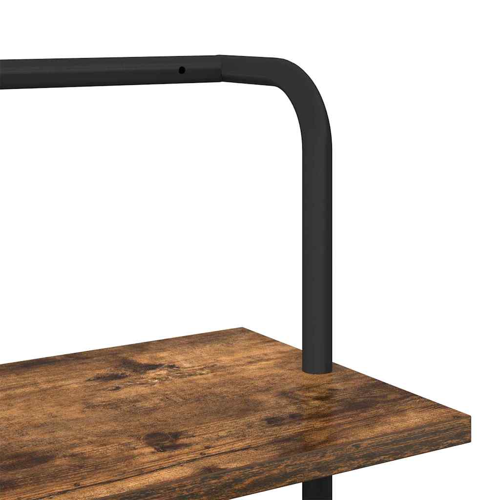 Hyllsystem Rökfärgad ek 60 x 24 x 203 cm Konstruerat trä