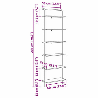 Hyllsystem artisan ek 60 x 24 x 203 cm Konstruerat trä