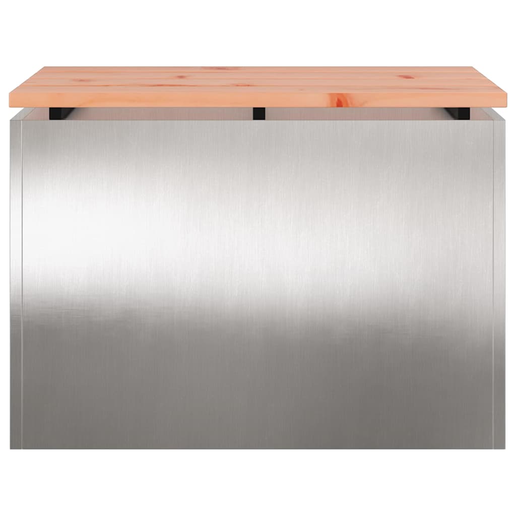 Trädgårdsbänk Silver 60 x 40 x 43 cm Rostfritt stål