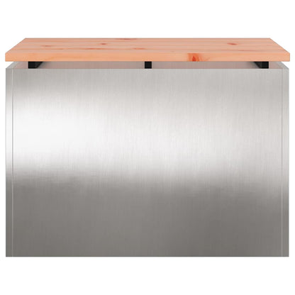 Trädgårdsbänk Silver 60 x 40 x 43 cm Rostfritt stål