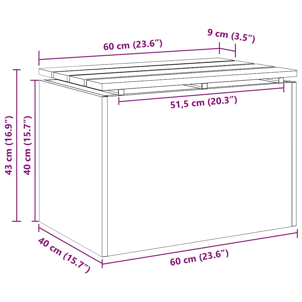 Trädgårdsbänk Silver 60 x 40 x 43 cm Rostfritt stål