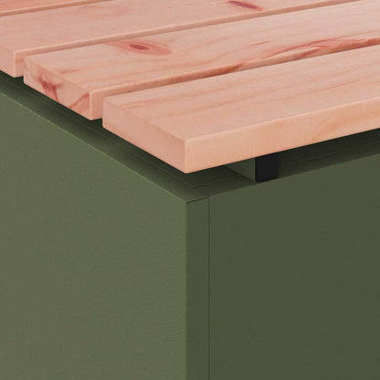 Trädgårdsbänk Olivgrön 80 x 40 x 43 cm Stål