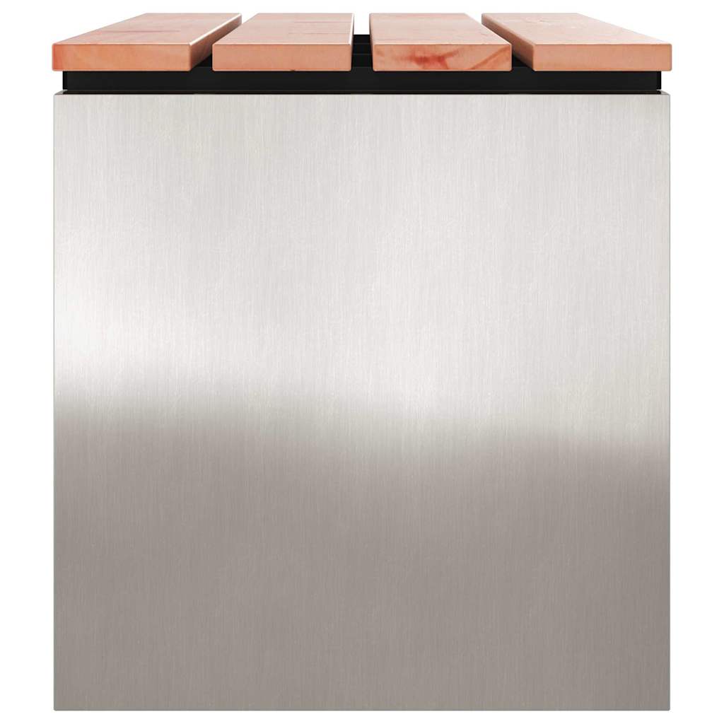 Trädgårdsbänk Silver 100 x 40 x 43 cm Rostfritt stål