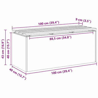 Trädgårdsbänk Rostig 100 x 40 x 43 cm cortenstål