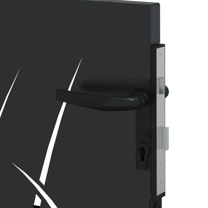 Trädgårdsgrind med lås Svart 85 x 100 cm Pulverlackerad stål