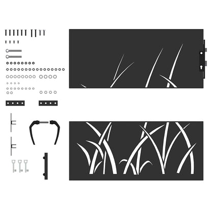 Trädgårdsgrind med lås Svart 85 x 100 cm Pulverlackerad stål