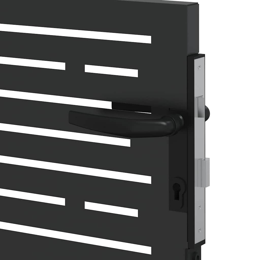 Trädgårdsgrind med lås Svart 85 x 100 cm Pulverlackerad stål