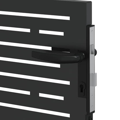 Trädgårdsgrind med lås Svart 85 x 100 cm Pulverlackerad stål