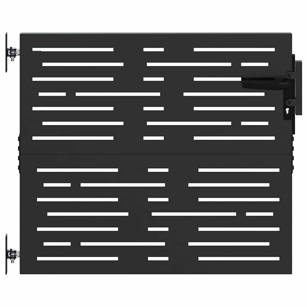 Trädgårdsgrind med lås Svart 85 x 100 cm Pulverlackerad stål