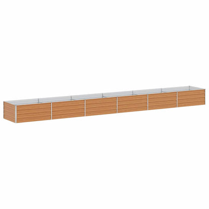 Upphöjd odlingslåda Ljusbrun 600 x 80 x 45 cm Galvaniserat stål
