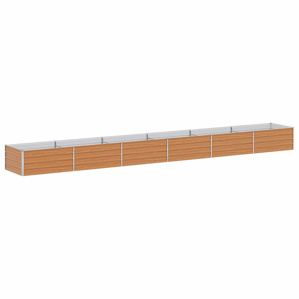 Upphöjd odlingslåda Ljusbrun 600 x 80 x 45 cm Galvaniserat stål