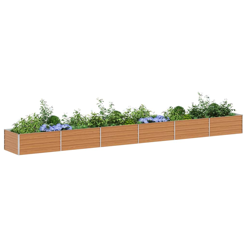 Upphöjd odlingslåda Ljusbrun 600 x 80 x 45 cm Galvaniserat stål