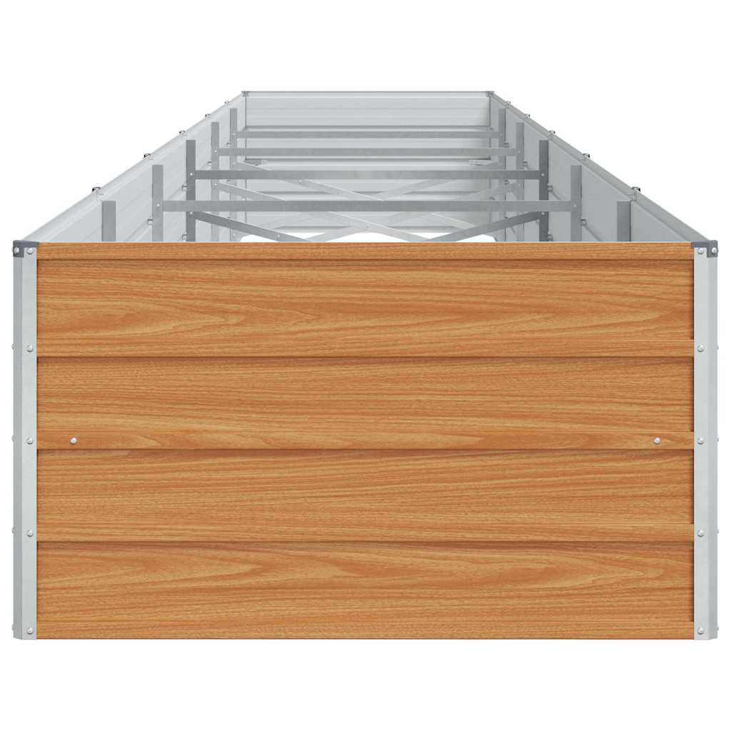 Upphöjd odlingslåda Ljusbrun 600 x 80 x 45 cm Galvaniserat stål