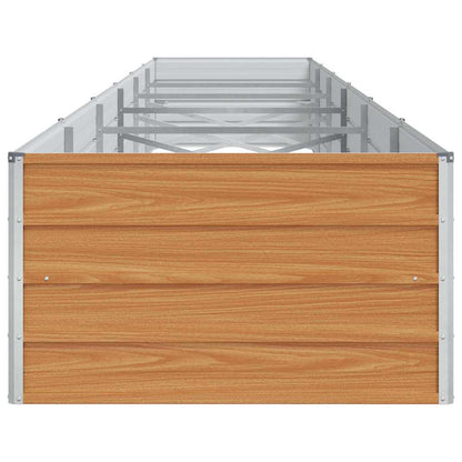 Upphöjd odlingslåda Ljusbrun 600 x 80 x 45 cm Galvaniserat stål