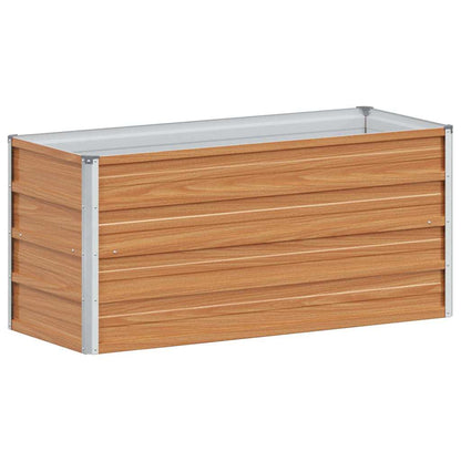 Upphöjd odlingslåda Ljusbrun 100 x 40 x 45 cm Galvaniserat stål