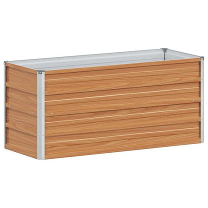 Upphöjd odlingslåda Ljusbrun 100 x 40 x 45 cm Galvaniserat stål