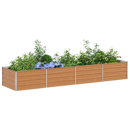 Upphöjd odlingslåda Ljusbrun 320 x 80 x 45 cm Galvaniserat stål