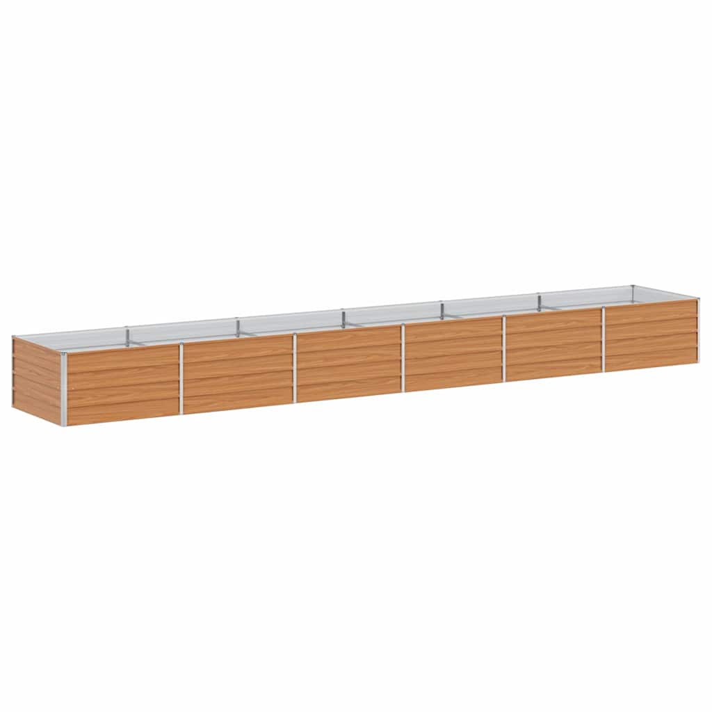Upphöjd odlingslåda Ljusbrun 480 x 80 x 45 cm Galvaniserat stål