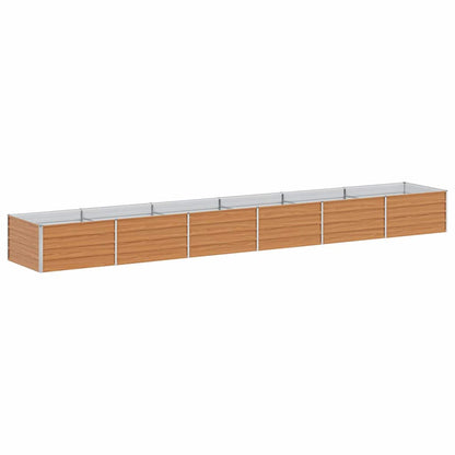 Upphöjd odlingslåda Ljusbrun 480 x 80 x 45 cm Galvaniserat stål