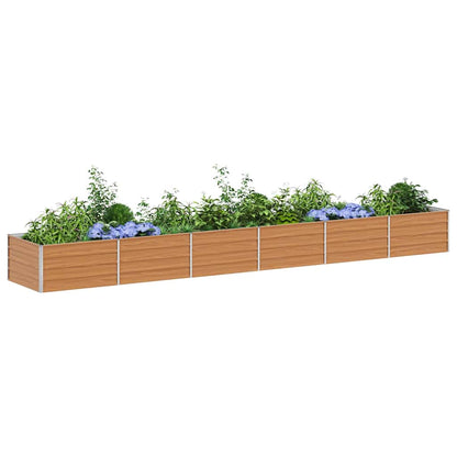Upphöjd odlingslåda Ljusbrun 480 x 80 x 45 cm Galvaniserat stål