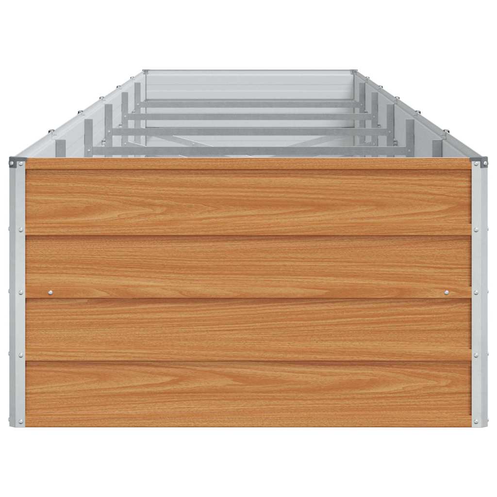Upphöjd odlingslåda Ljusbrun 480 x 80 x 45 cm Galvaniserat stål