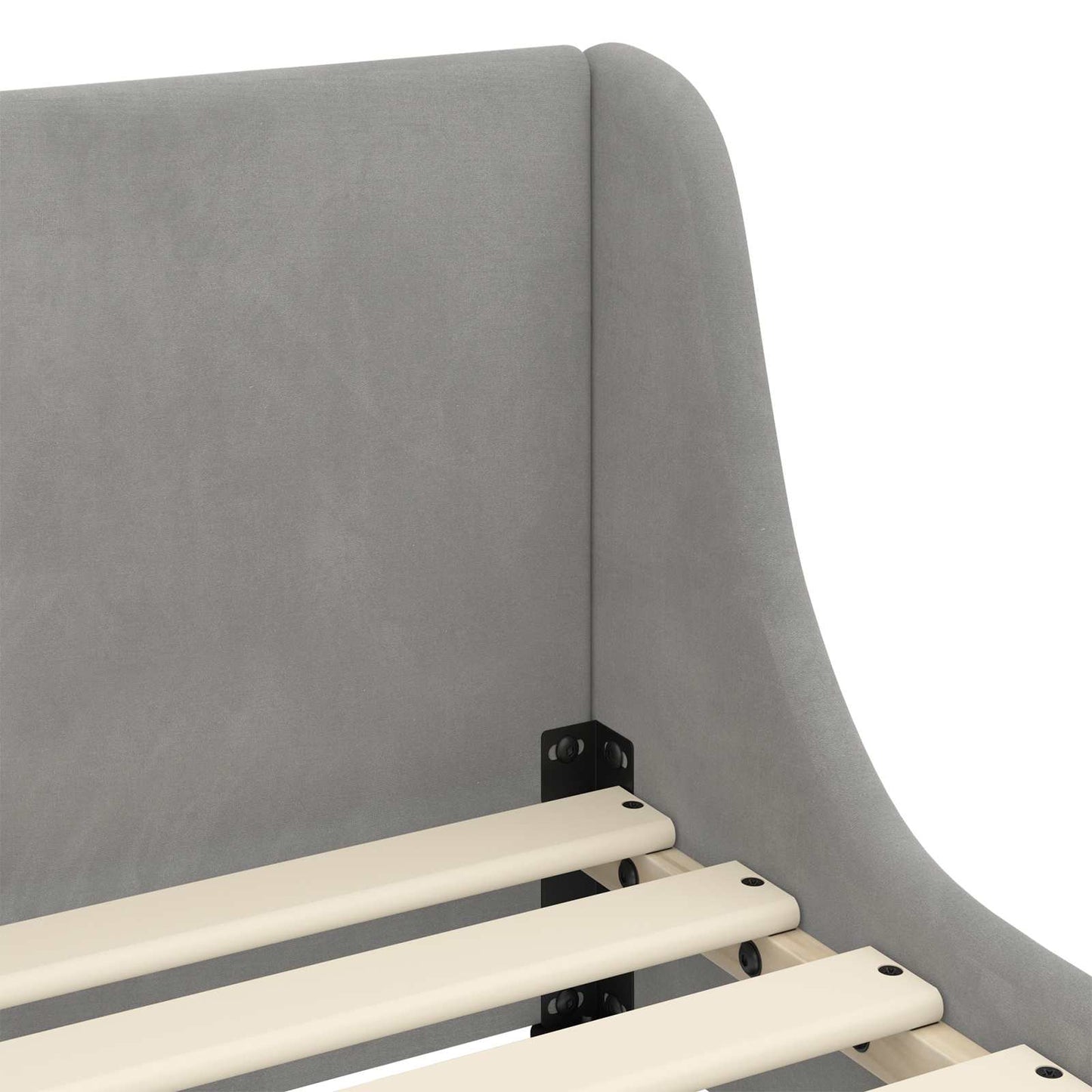 Barnsängram med sänggavel Ljusgrå 80 x 160 cm Sammet